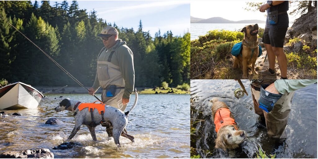 Ruffwear Treat Trader - a Collage of Lifestyle Photos of people using it