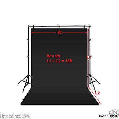 9'x13' Black Photography Backdrop Photo Stand Muslin Background Suppor –  Linco Inc.