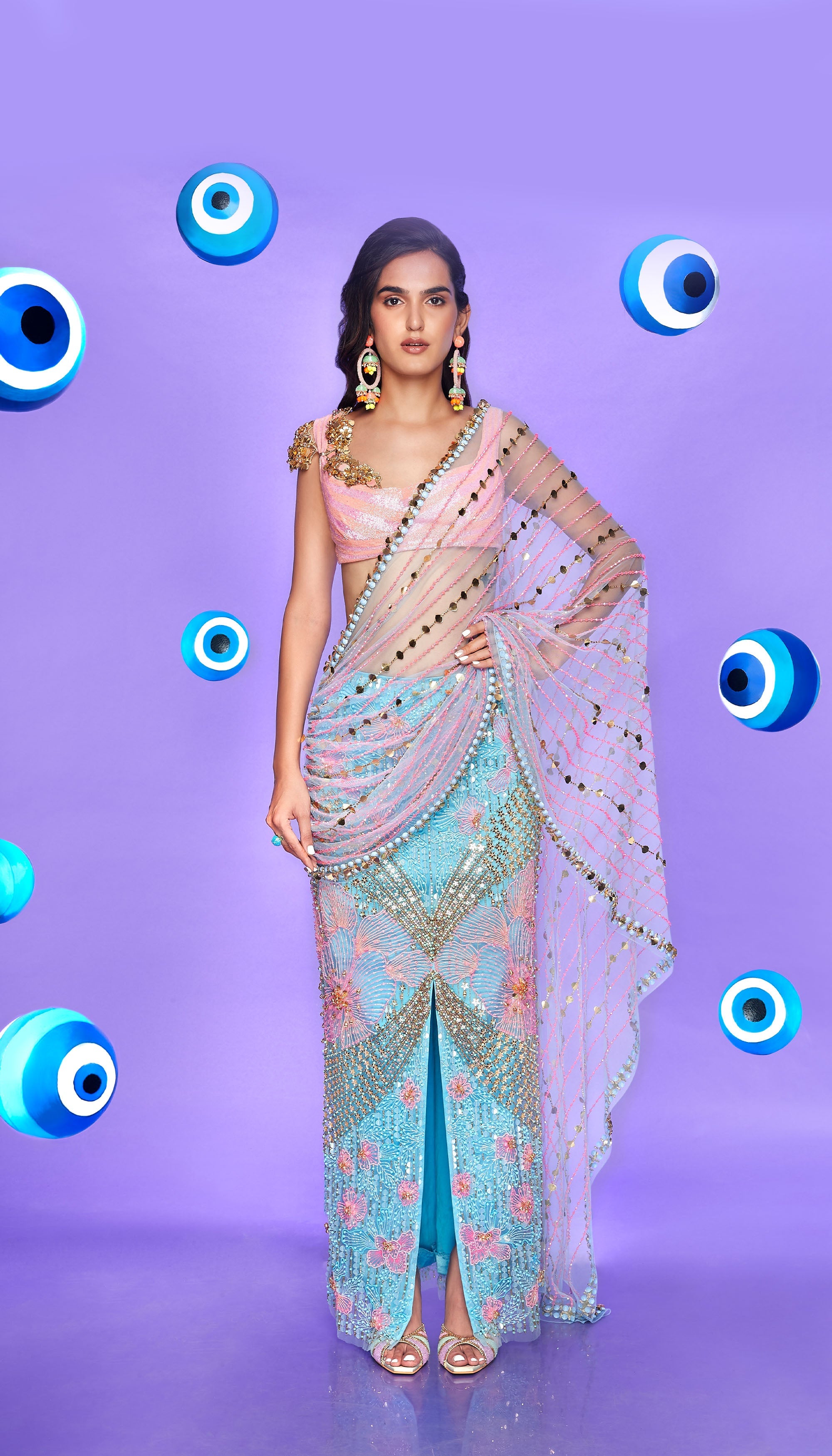 EXP - Varni Handwoven Tissue Saree - Ice Blue + Silver – Tamara