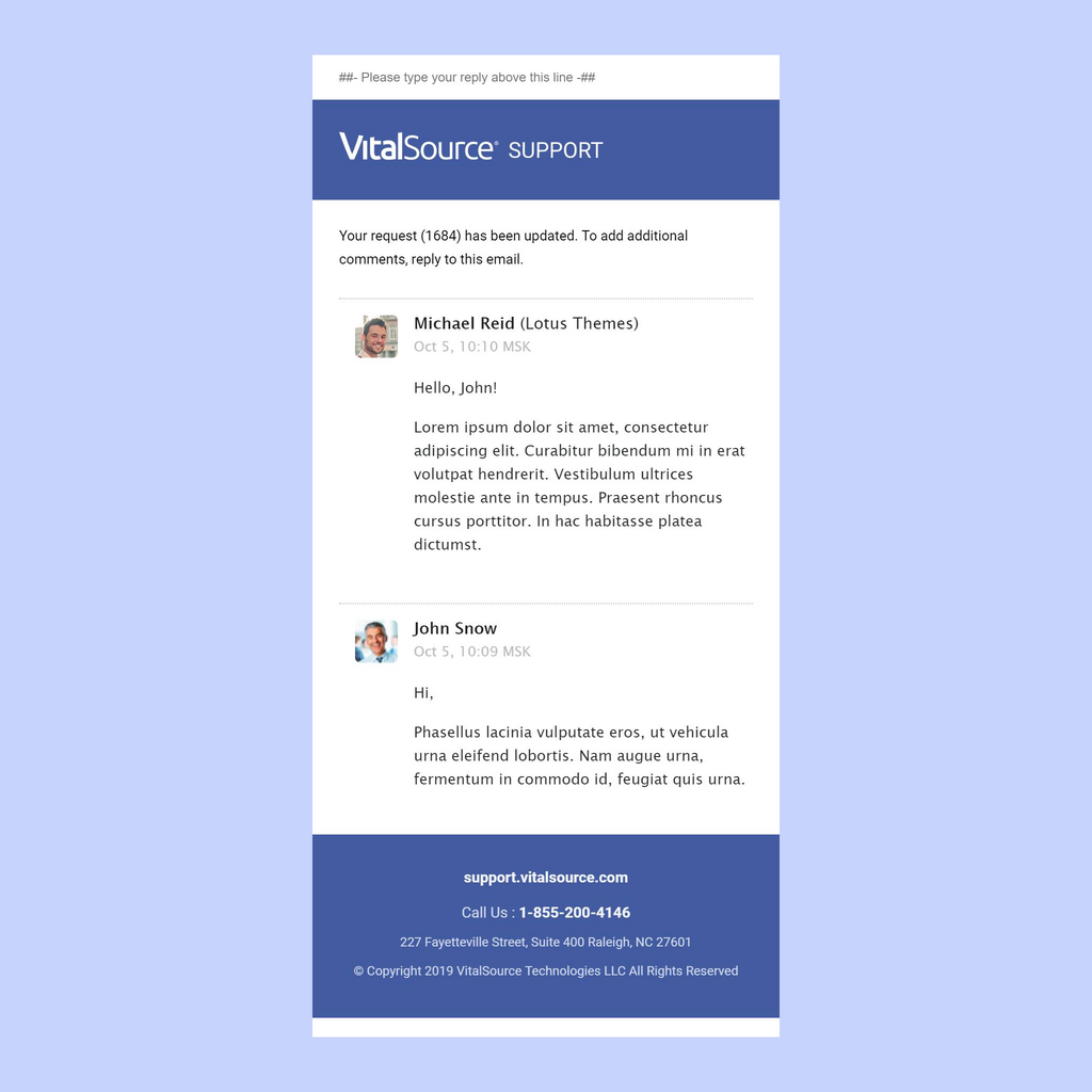 VitalSource email branding
