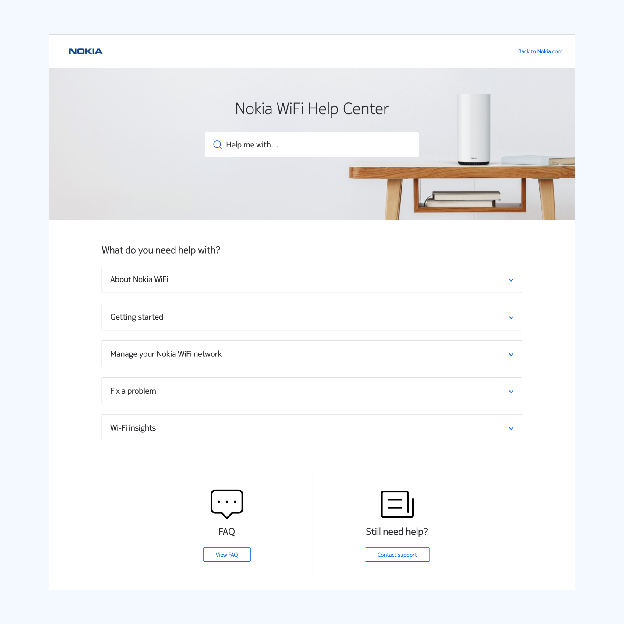 Nokia help center branding