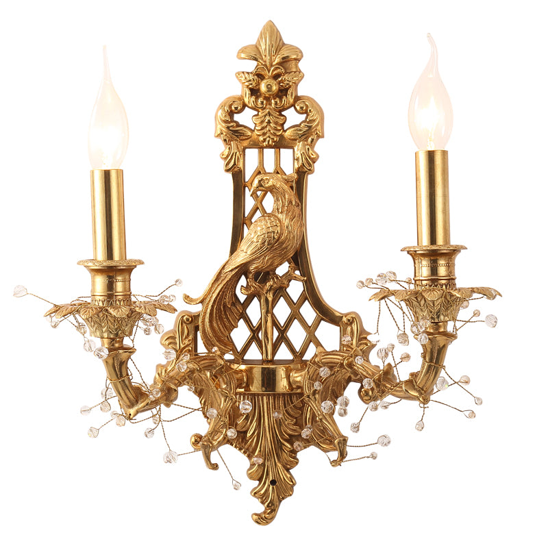 peacock gilt bronze sconce