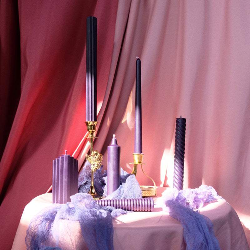 purple wedding candles