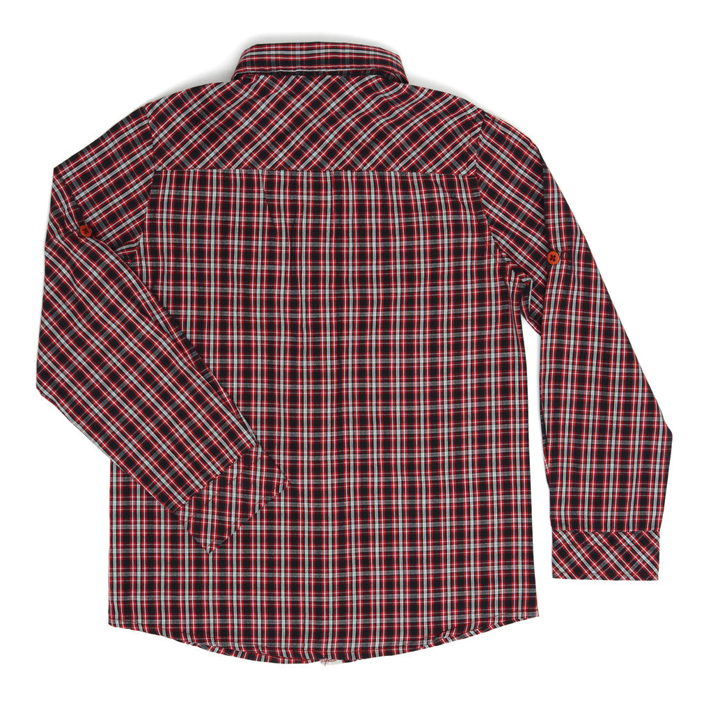 Red Checked Cotton Shirt -3232ROR3608 | TUTA KIDS