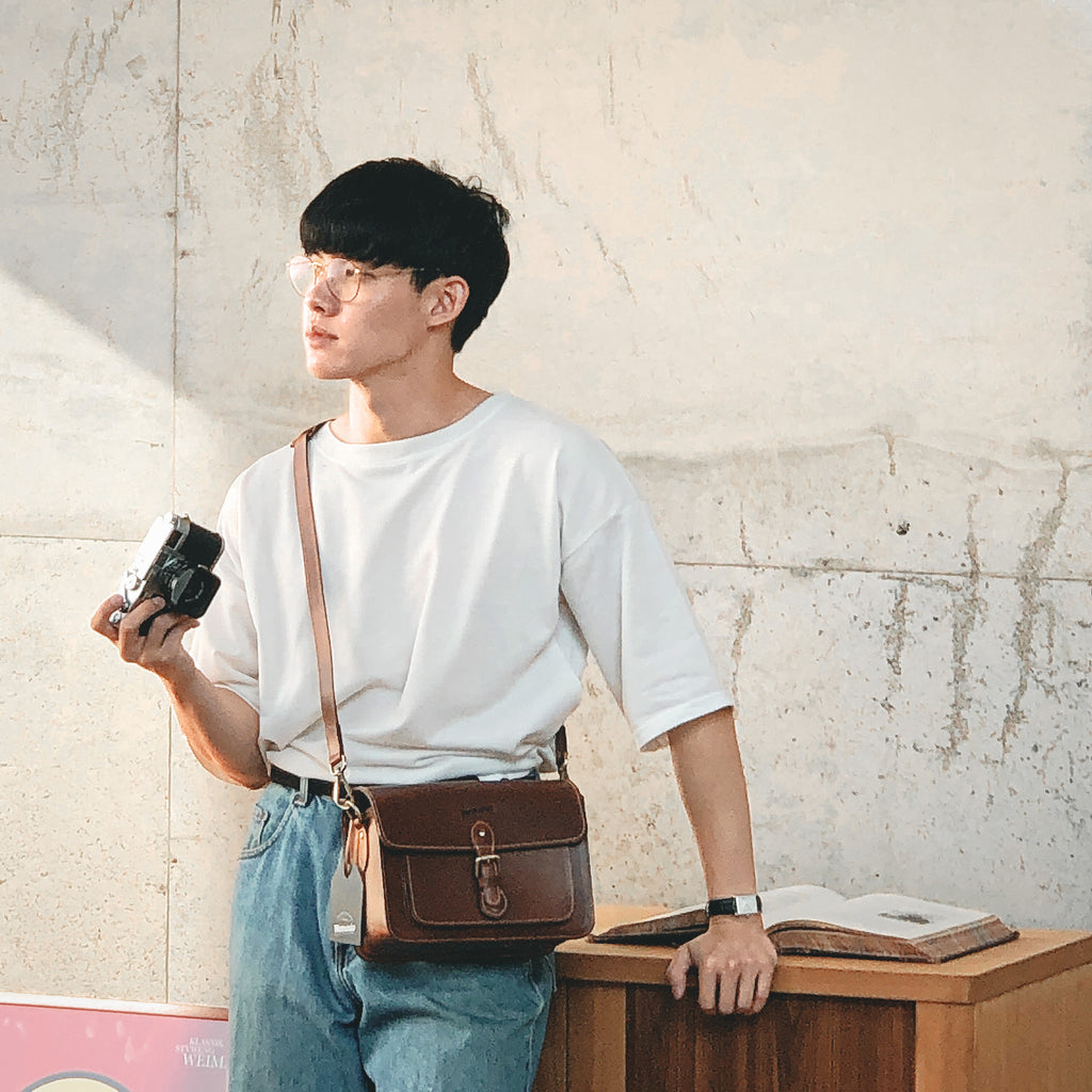 กระเป๋ากล้อง หนังแท้  เมเมนโตะ memento bag leather men looks mini small medium satchel genuine