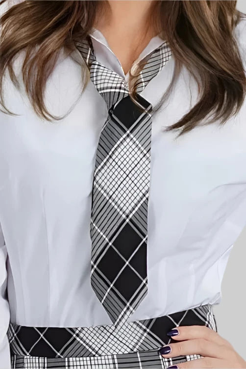 Alison Black Check Tie