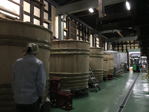 Wooden old style sake tanks (Moto and shubo)