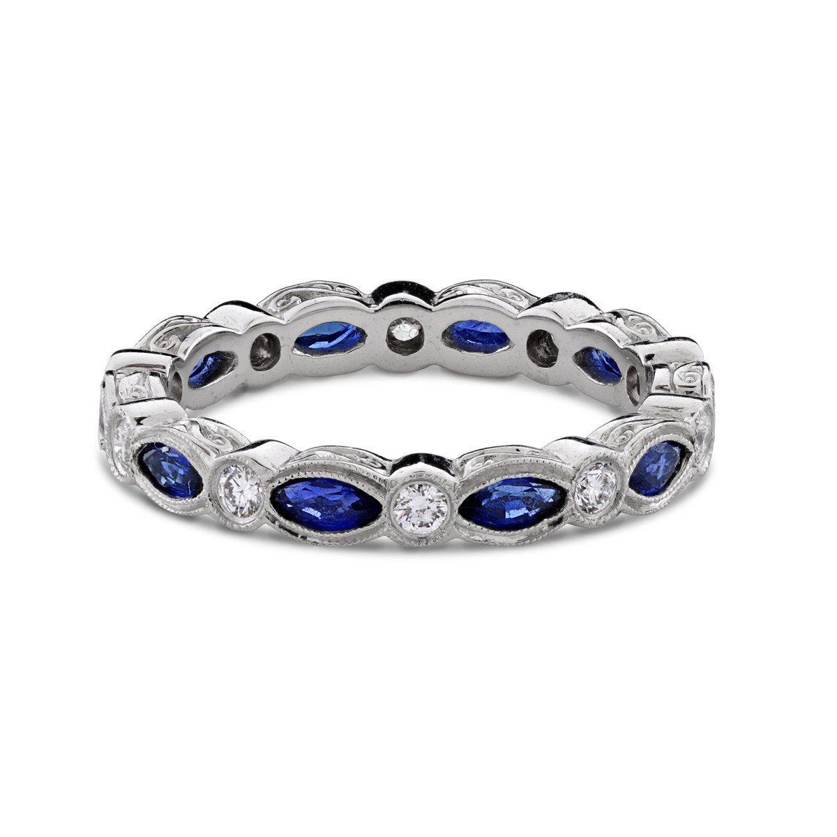 sapphire and diamond eternity band