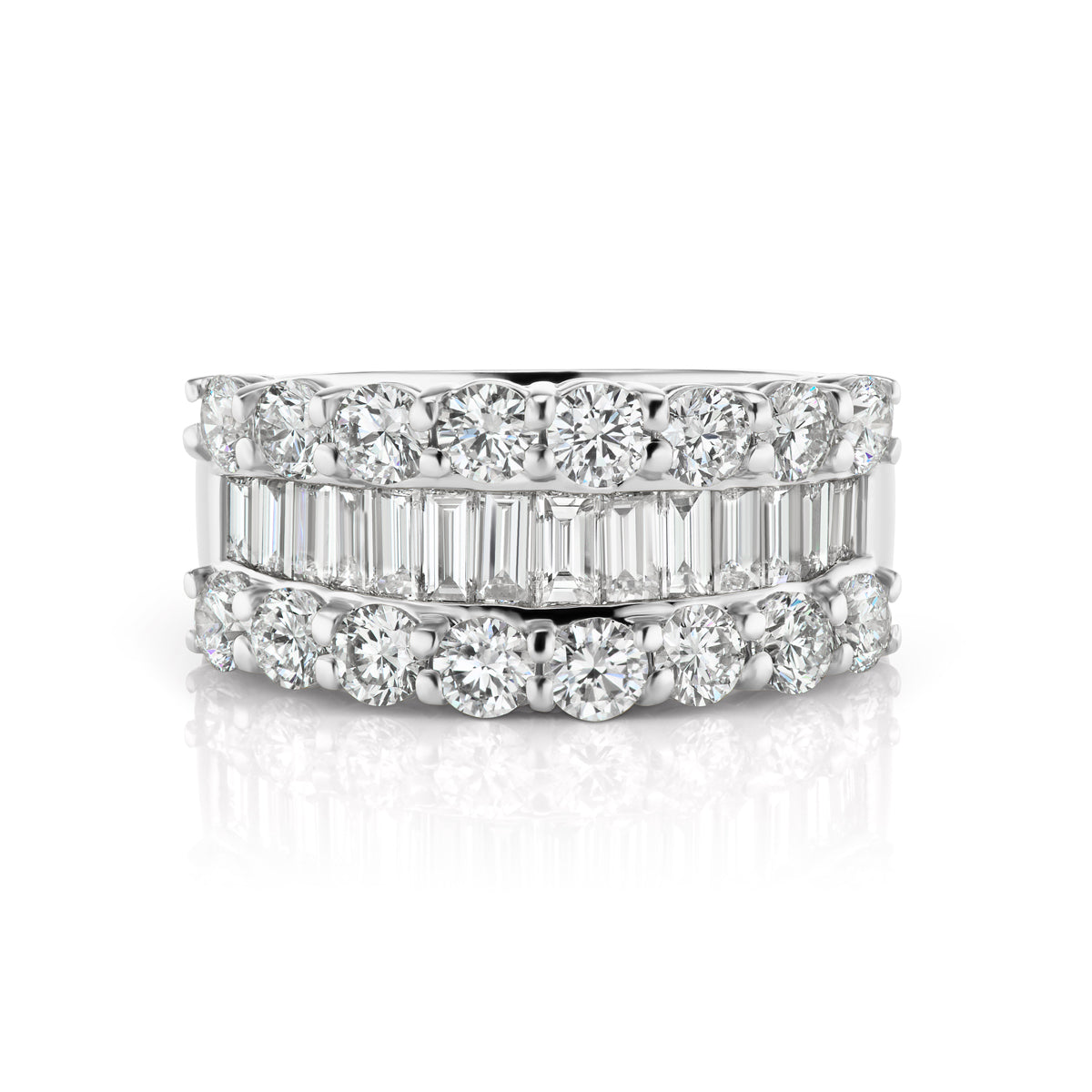 wide baguette diamond band