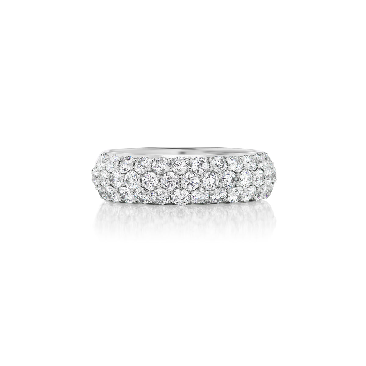 Barmakian Three Row Wide Diamond Band