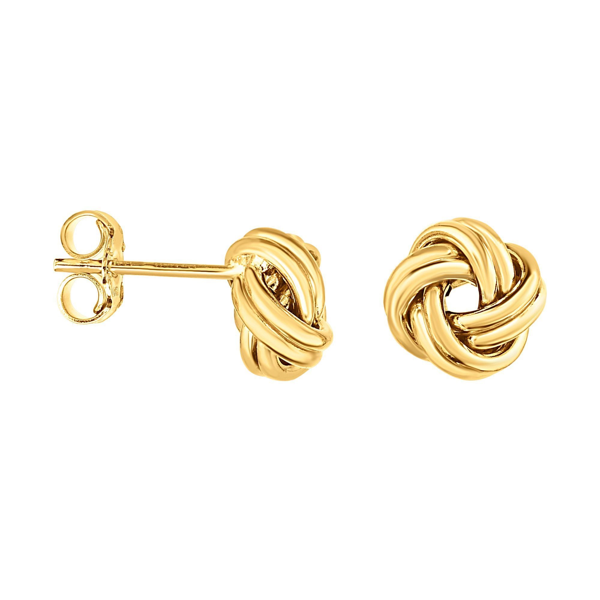 Barmakian Yellow Gold Puffed Love Knot Earrings Barmakian Jewelers