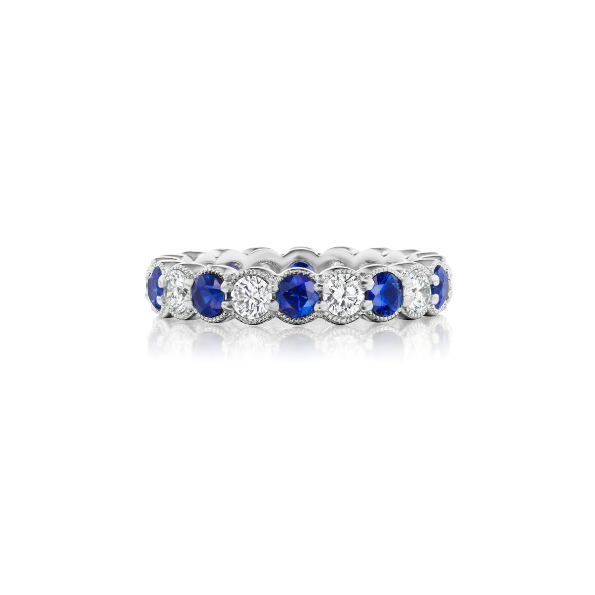 Barmakian Sapphire and Diamond Eternity Band