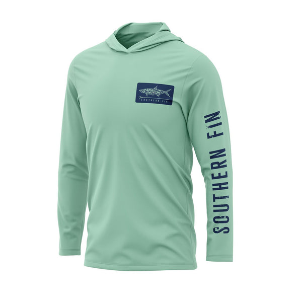 Performance Fishing Hoodie Shirt (Green) - Southern Fin Apparel - A ...