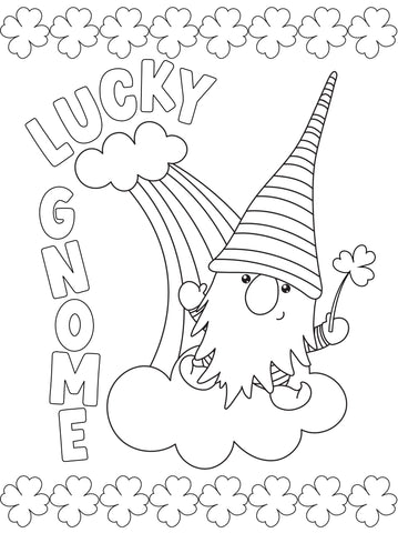 St. Patrick's Day Gnome Coloring Sheet