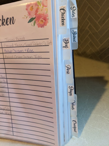 FREE printable recipes binder