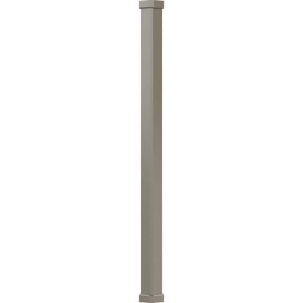 10' x 5-1/2" Endura-Aluminum Craftsman Style Column, Square Shaft (Post Wrap Installation), Non-Tapered, Wicker