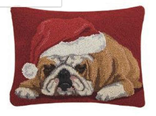 english bulldog christmas pillow