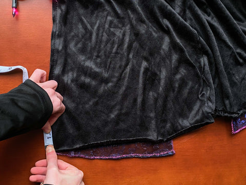 Measure the amount of fabric you want to take up