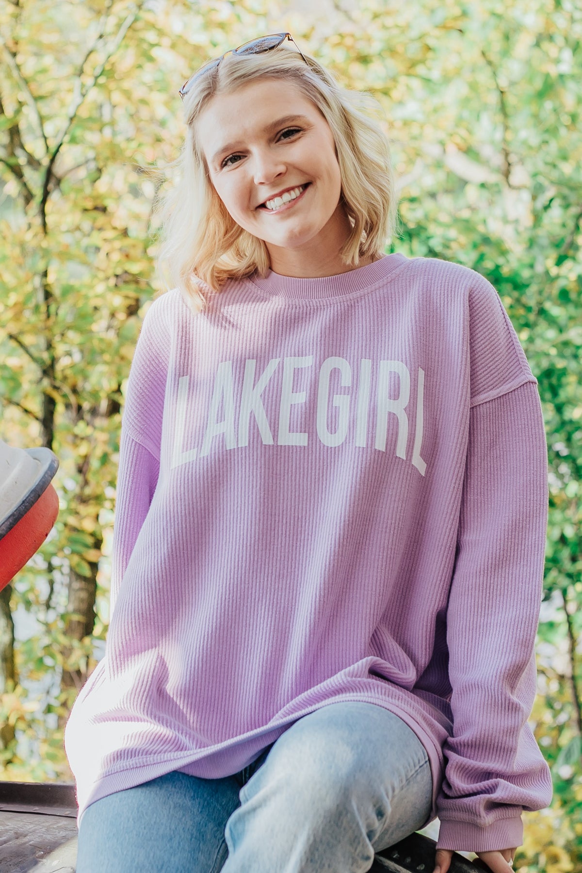 Lakegirl Corded Rib Crew Neck Sweatshirt