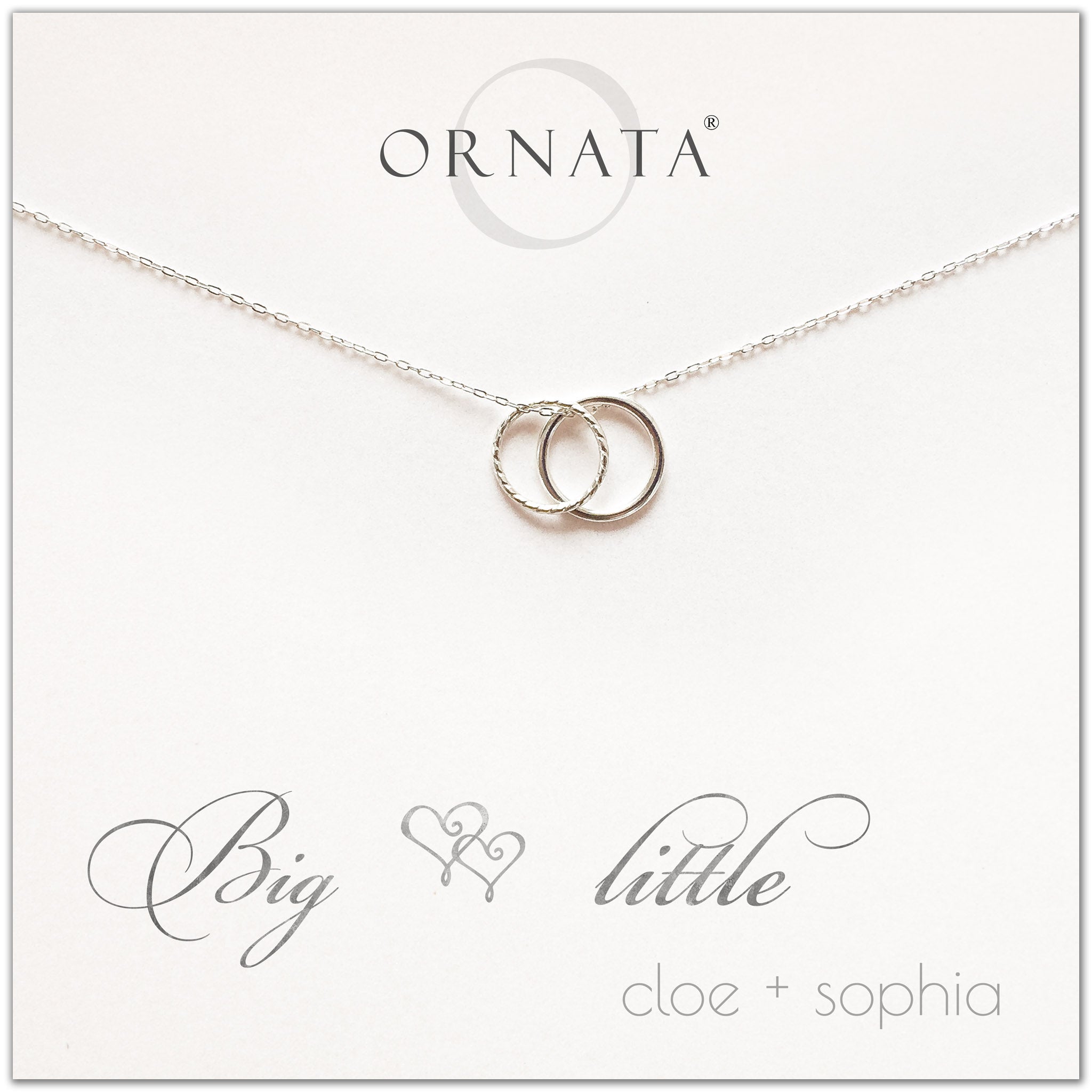 Graduation Gifts | Big Little Sterling Silver Necklace - Personalized ...