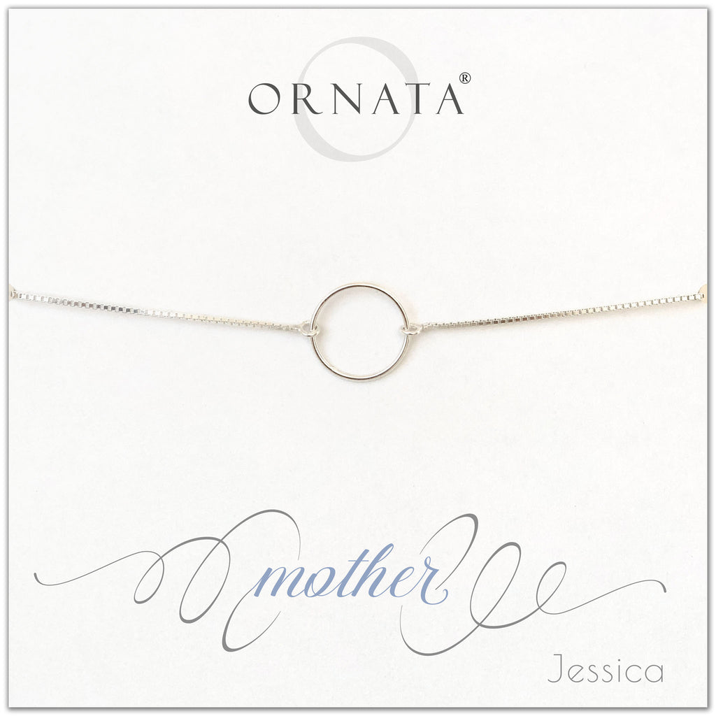 Mother Silver Bracelet on Personalized Jewelry Card – Ornata