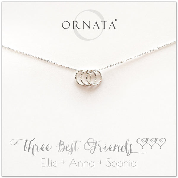 Three Best Friends Personalized Sterling Necklace – Ornata