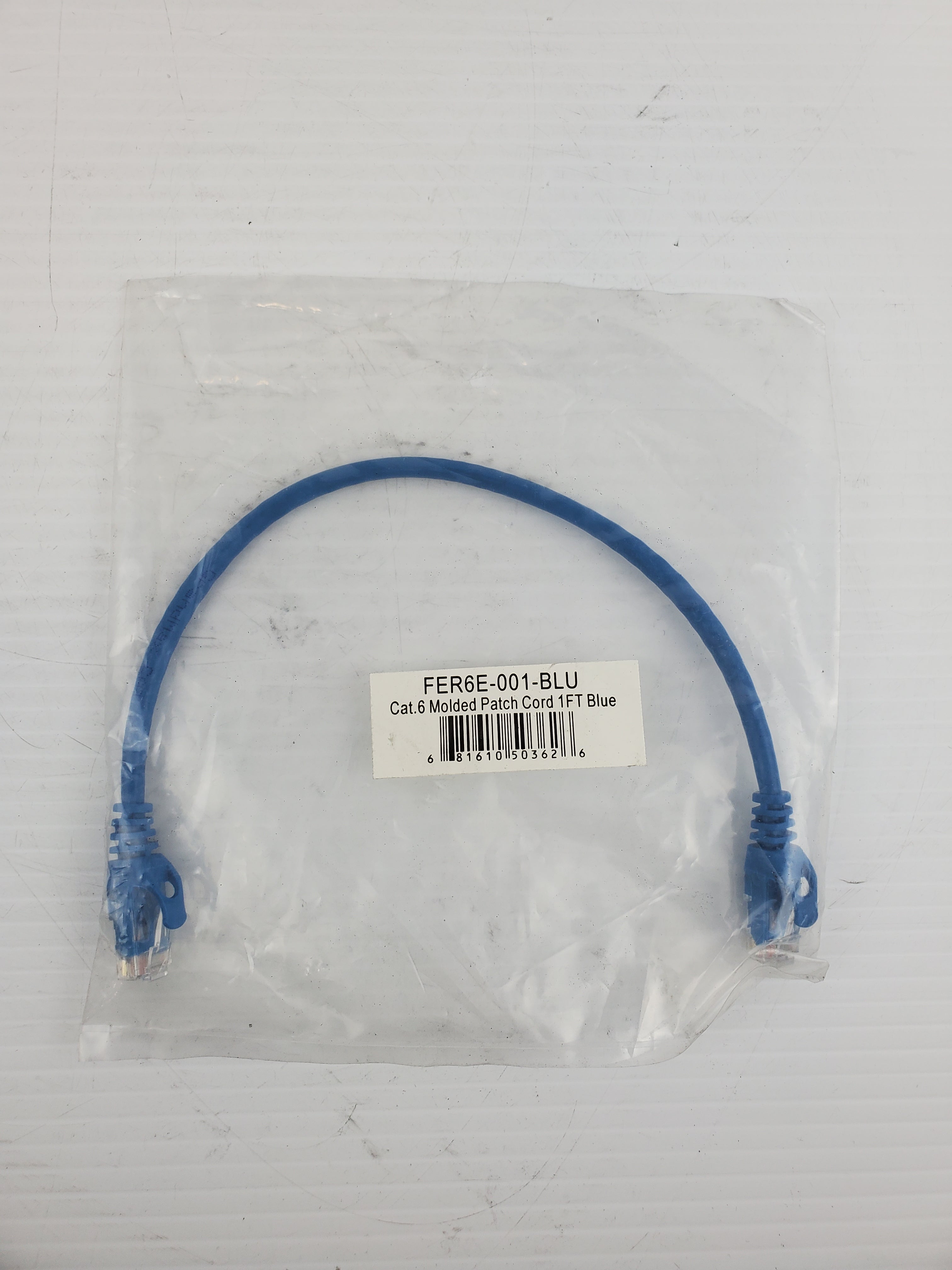 Grandmax FER6E-001-BLU Cat. 6 Molded Patch Cord 1Ft Blue