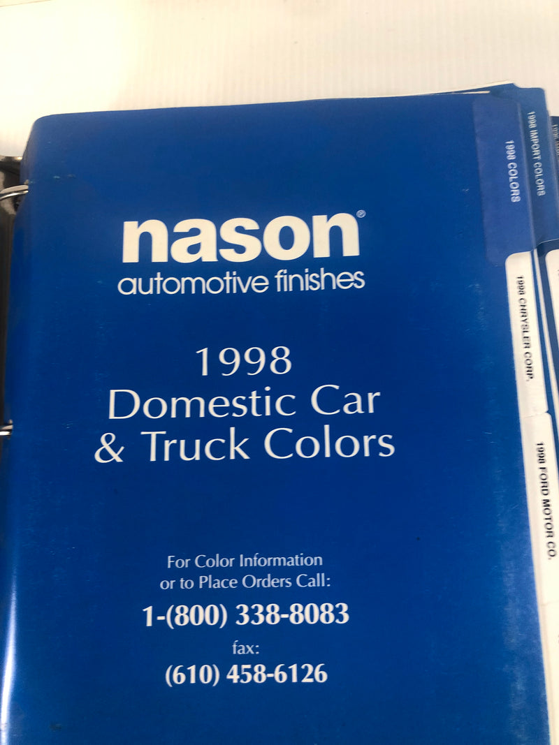 Nason Automotive Finishes 1988 1998 Paint Chip Domestic Import Binder