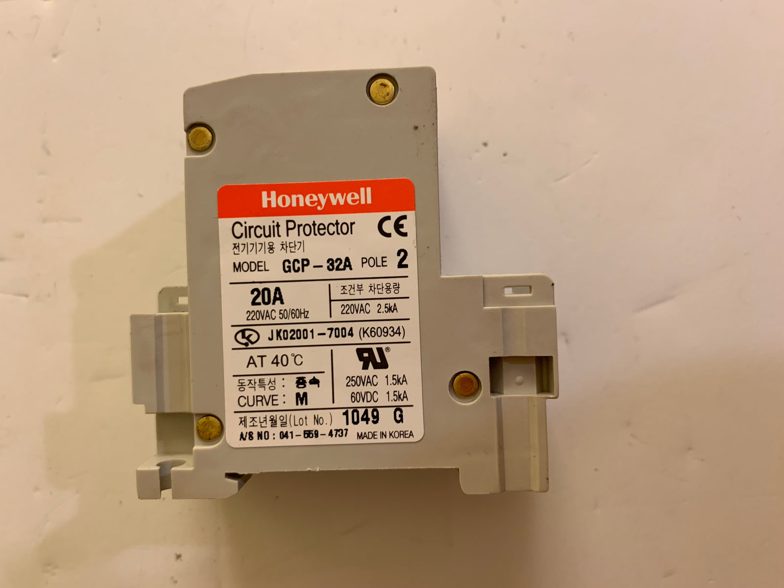 Honeywell GCP32A Circuit Protector 2Pole 20A Metal Logics, Inc.