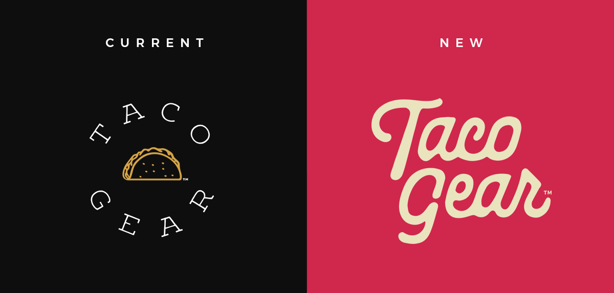 Old and New Taco Gear Logo