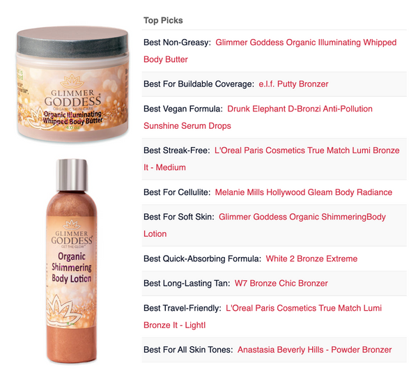 Glimmer Goddess Best In Class Body Bronzers & Shimmers
