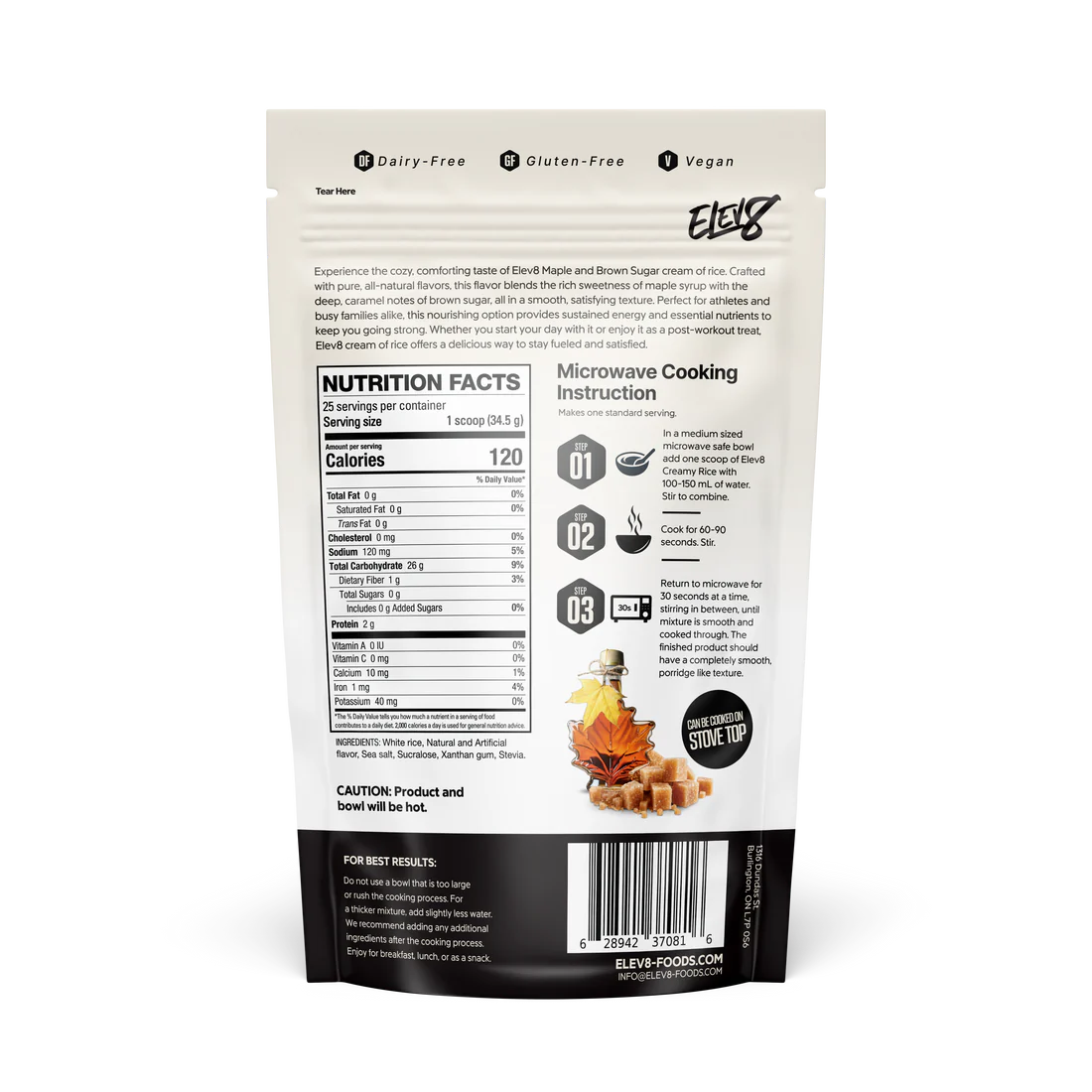 Elev8 Foods - Creamy Rice Maple & Brown Sugar