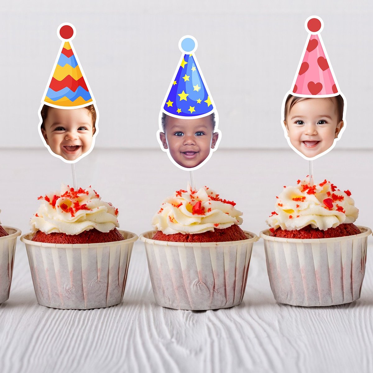 Custom Face Cupcake Topper, First Birthday Party Decor, Baby Face Cut Out, Custom Birthday Cake Topper