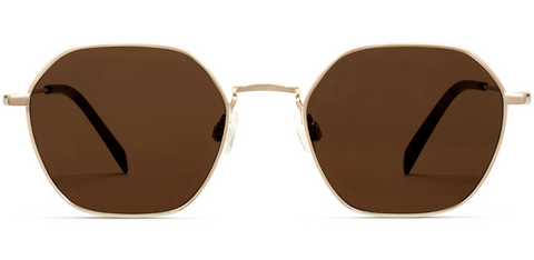 Gold frame metal sunglasses with nose pads