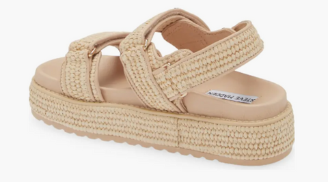 Neutral woven platform sandals for summer