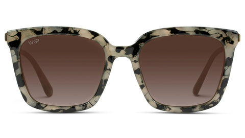 Oversized acetate square sunglasses with metal arms