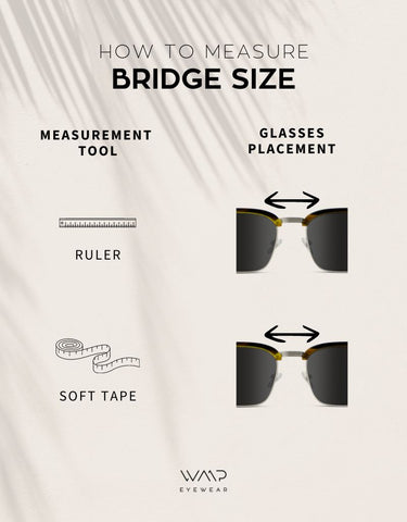 Nose bridge measurement for sunglasses