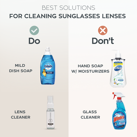 cleaning lenses with windex dial soap or dawn
