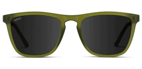 Classic square frame sunglasses with polarized lenses and green frame for men