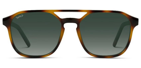 Double bridge retro aviator sunglasses with polarized tinted lenses 