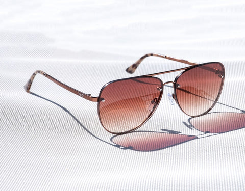 Rimless oversized aviator sunglasses for women