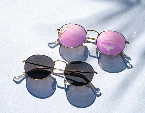 Retro round frame sunglasses