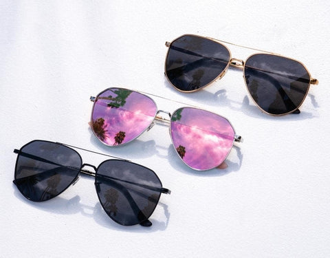 Geometric modern aviator sunglasses