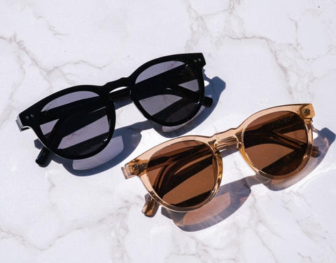 Retro round frame sunglasses for women