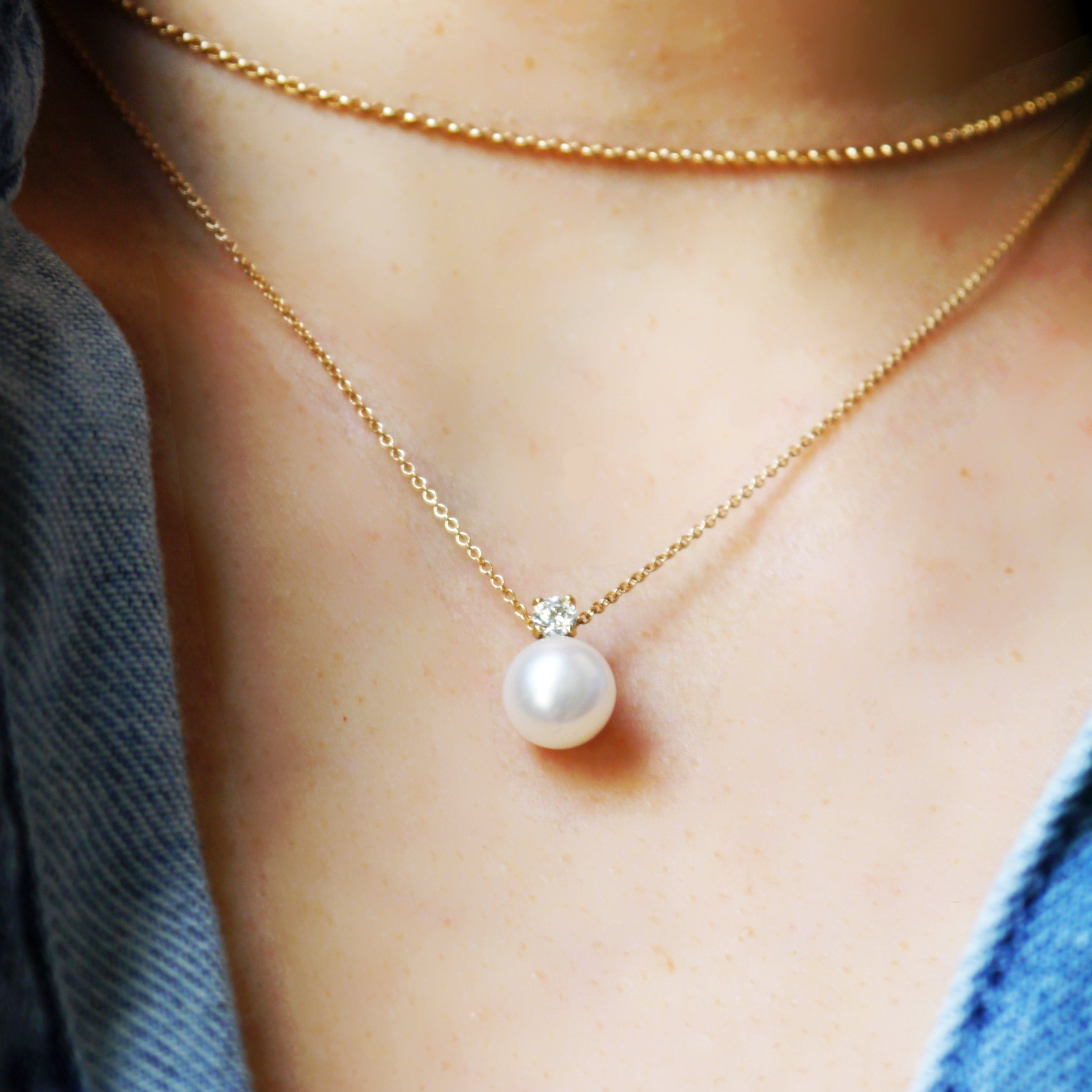 Akoya Pearl Diamond Pendant