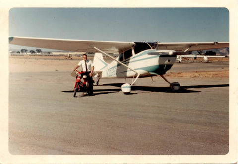 Ray with Famed Motorcycle and Airplane