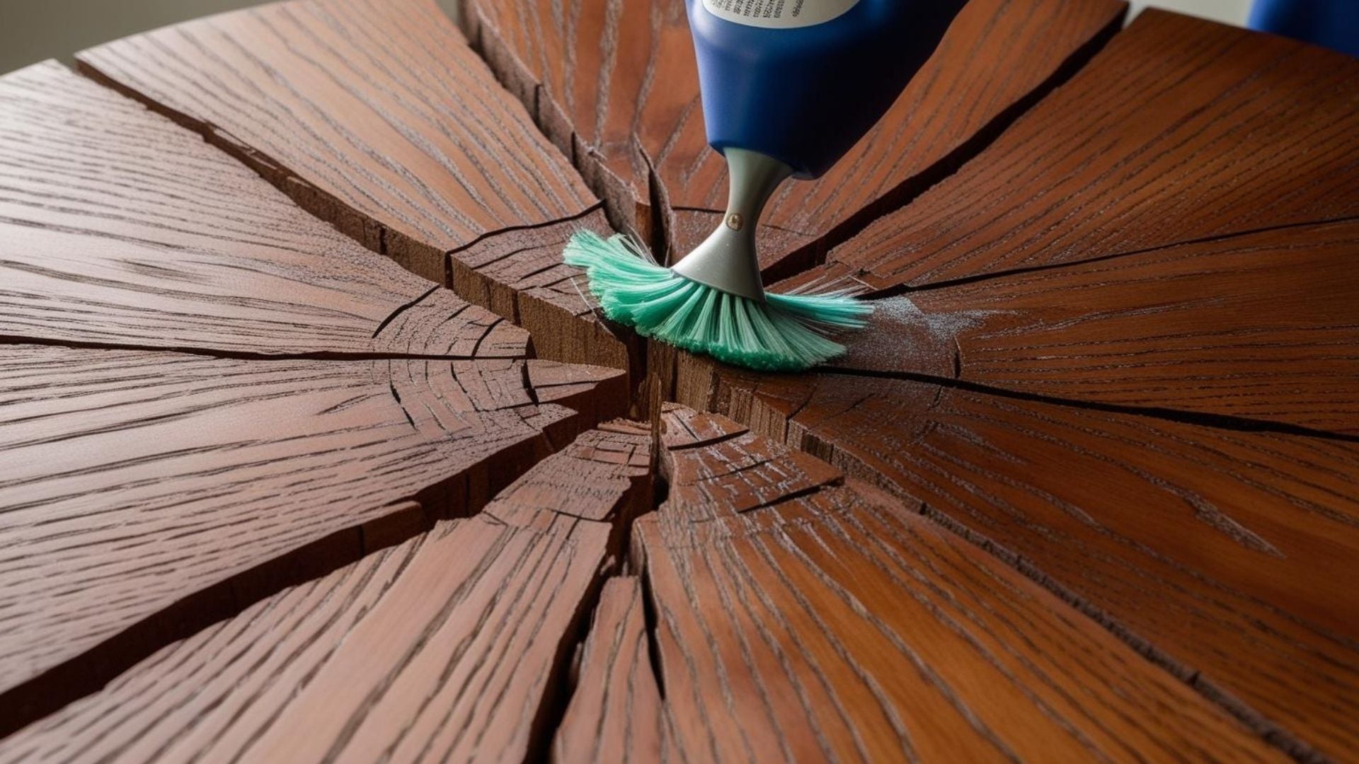 Clean the splits or cracks on your table top