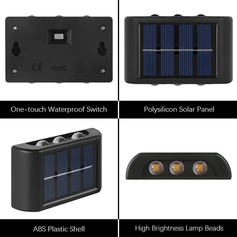 6LED Solar Lights Outdoor Atmosphere Wall Lamp Decor