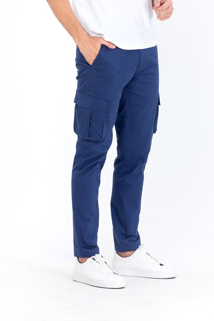 Blue Cargo Pocket Pants, Pants