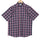 Red and Navy Check Half Sleeve Regular Fit Cotton Twill Shirt